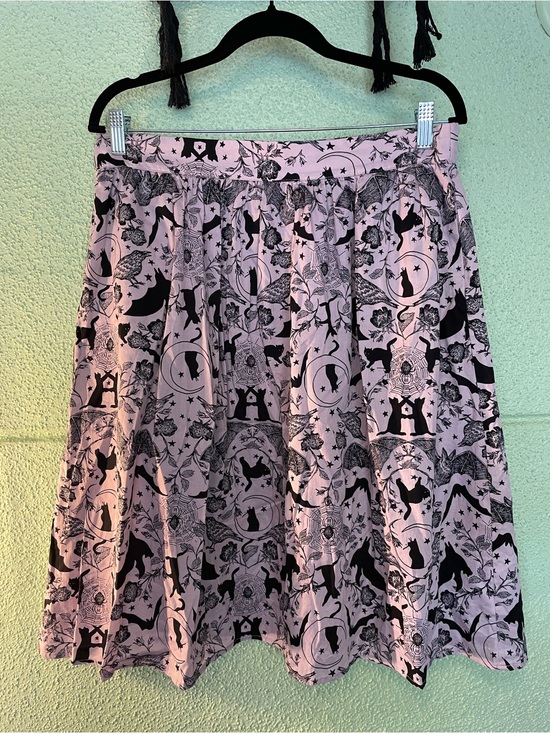 Modcloth Dresses & Skirts - Modcloth Lavender Halloween Cat Print Skirt with Pockets